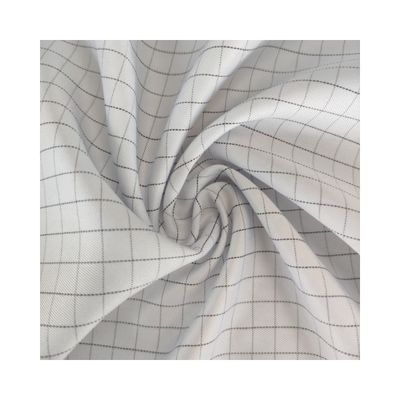 Esd Fabric Plaid Polyester Cleanroom Anti-static Cloth For Safety Workwear and Scrubs
