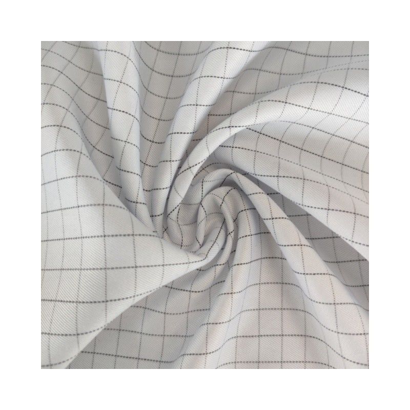Esd Fabric Plaid Polyester Cleanroom Anti-static Cloth For Safety Workwear and Scrubs