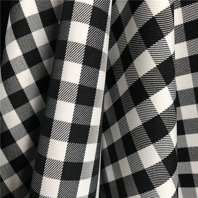 TWILL 300D Fios de poliéster tingidos tecidos em preto e branco